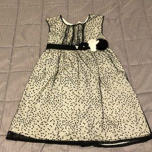 Girls Old Navy black polka dot overlay dress